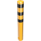 Bollard | steel tube  193 x 3,6 mm | yellow / black | stationary, for casting in concrete | total length: 1500 mm | with welded steel cap